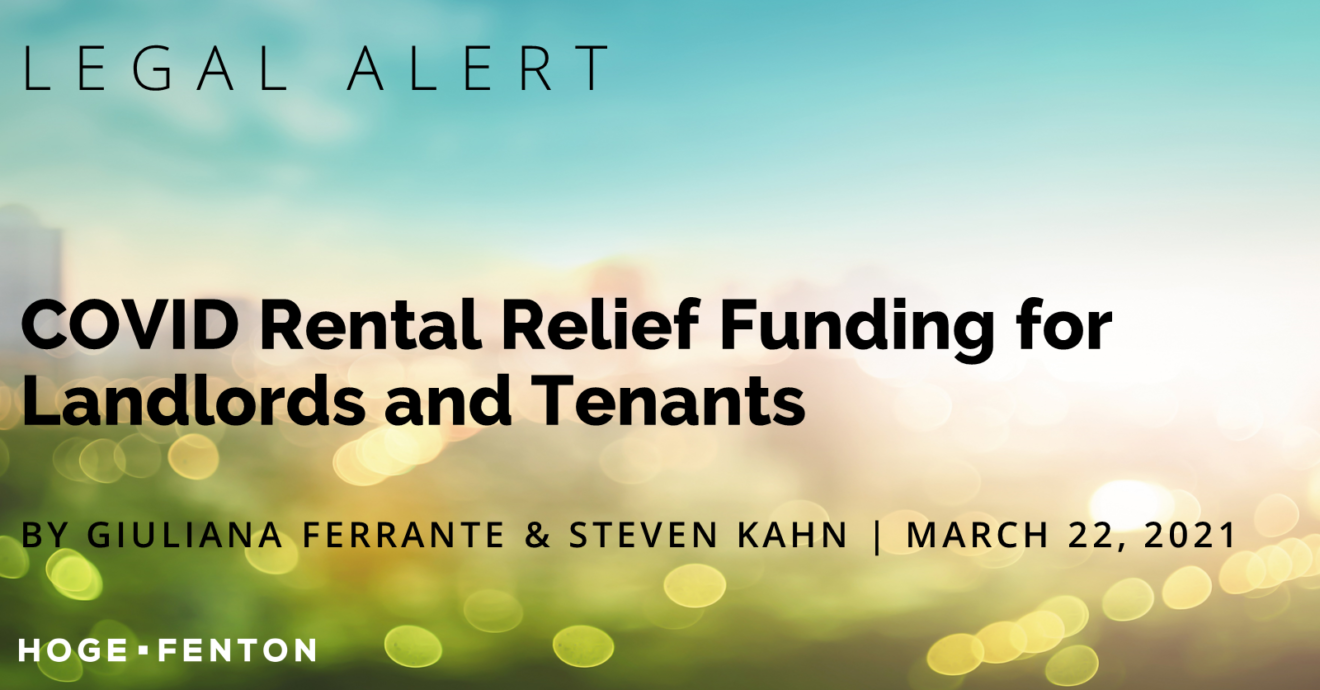 COVID Rental Relief Funding for Landlords and Tenants Hoge Fenton